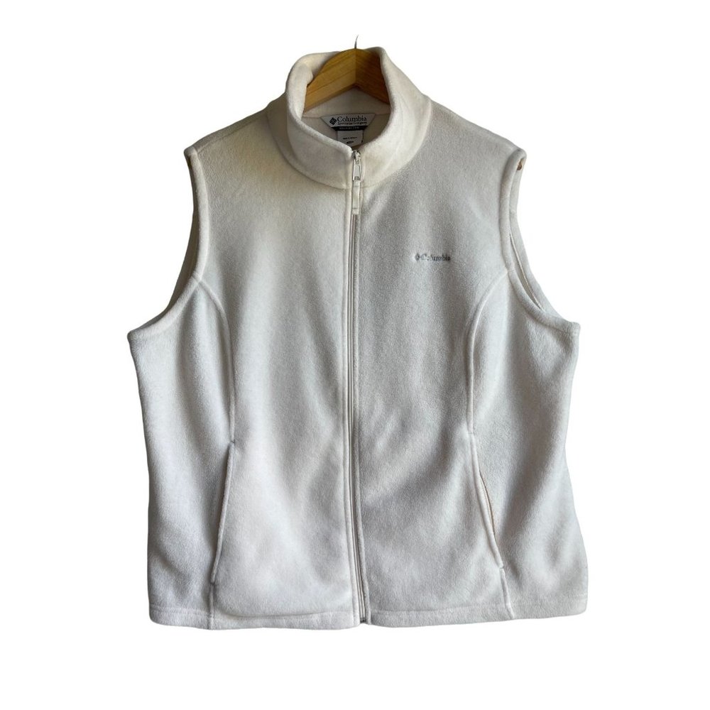 Columbia White Fleece Vest